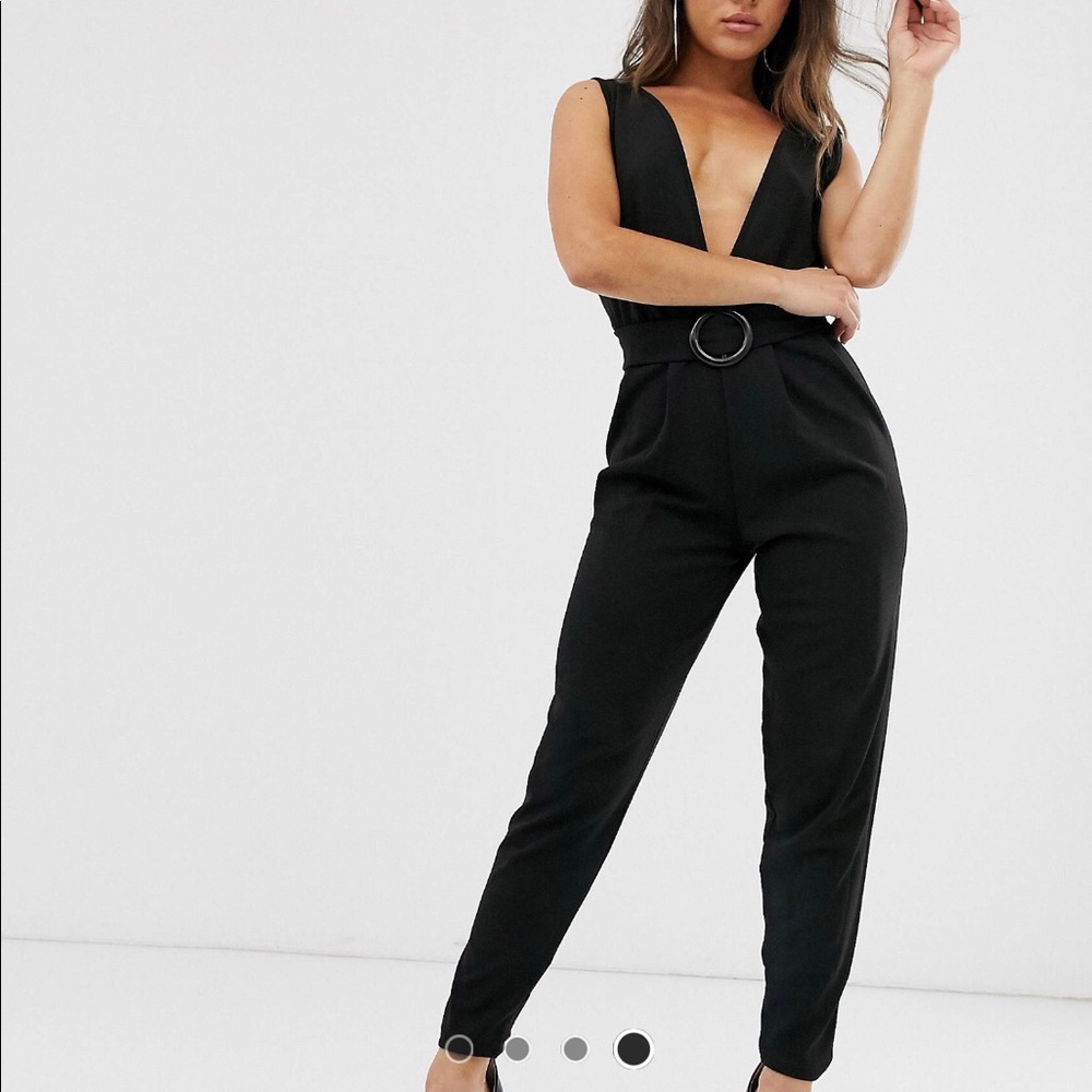 ASOS black plunging jumpsuit